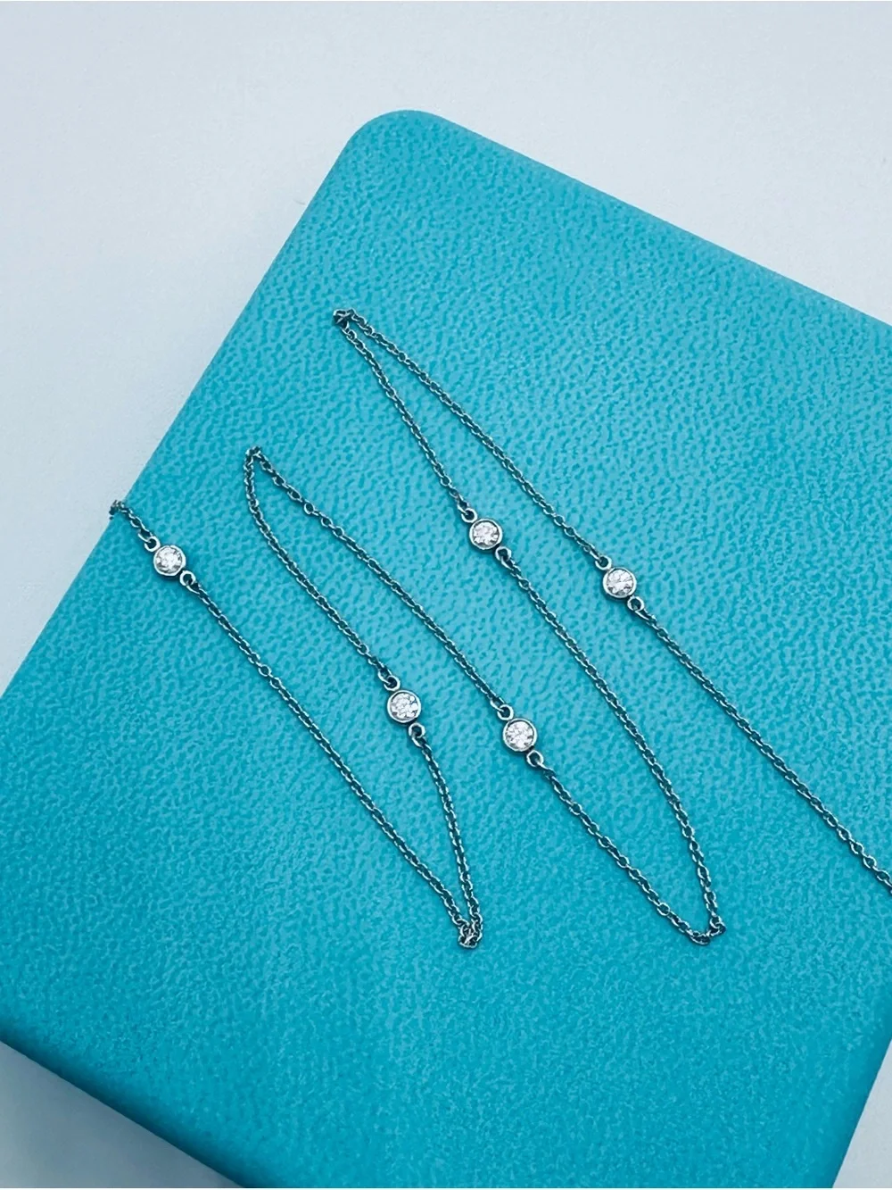 Tiffany & Co. 950 Platinum Diamonds by the Yard Necklace .40 TCW with Packaging
